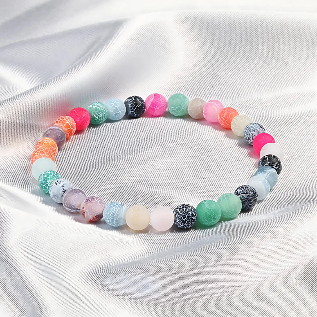 FROSTED GEMSTONE BEAD BRACELET FOR BALANCE & ENERGY - Bracelet