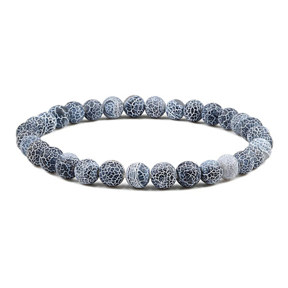 FROSTED GEMSTONE BEAD BRACELET FOR BALANCE & ENERGY - Black - Bracelet