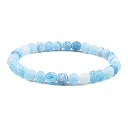 FROSTED GEMSTONE BEAD BRACELET FOR BALANCE & ENERGY - Blue - Bracelet