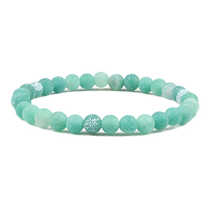 FROSTED GEMSTONE BEAD BRACELET FOR BALANCE & ENERGY - Green - Bracelet