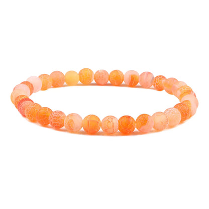 FROSTED GEMSTONE BEAD BRACELET FOR BALANCE & ENERGY - Orange - Bracelet