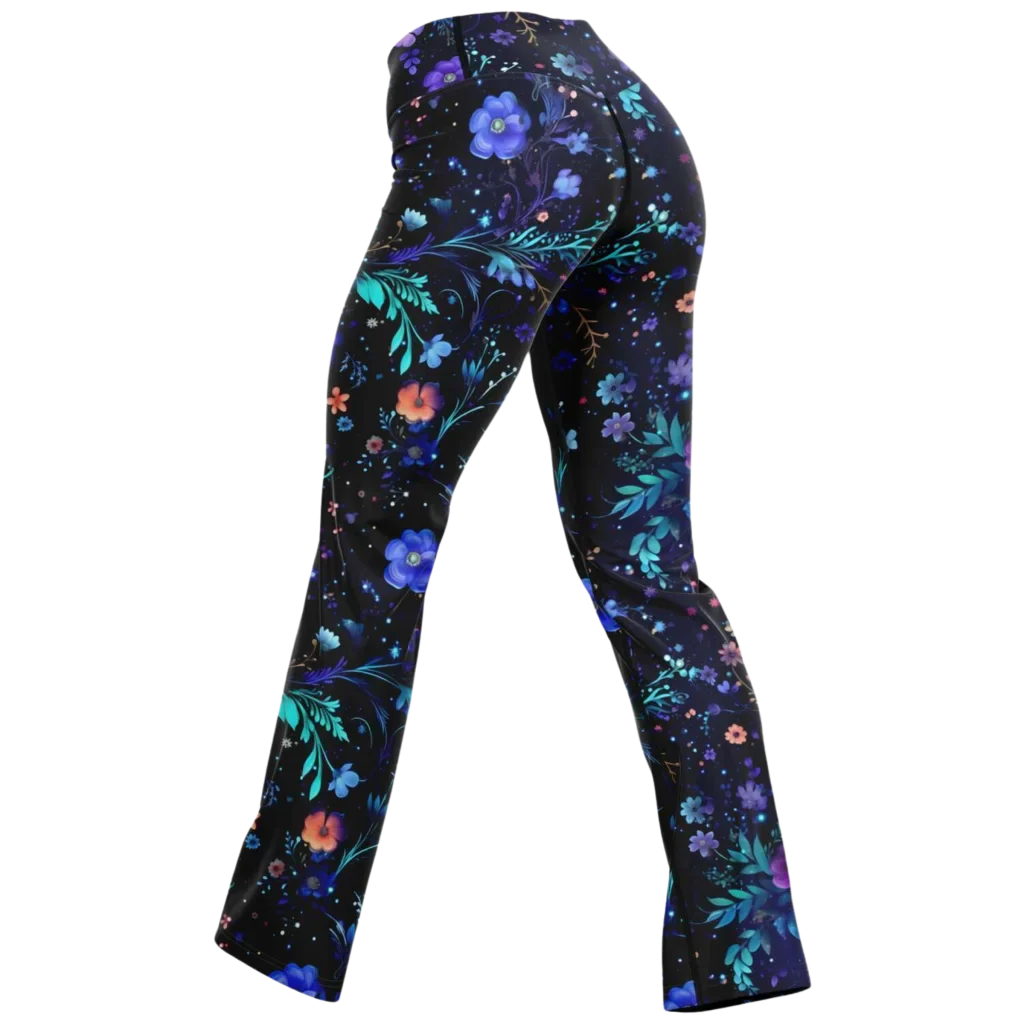 GALACTIC FLORAL YOGA FLARE LEGGINGS - COSMIC SPIRIT - Flare