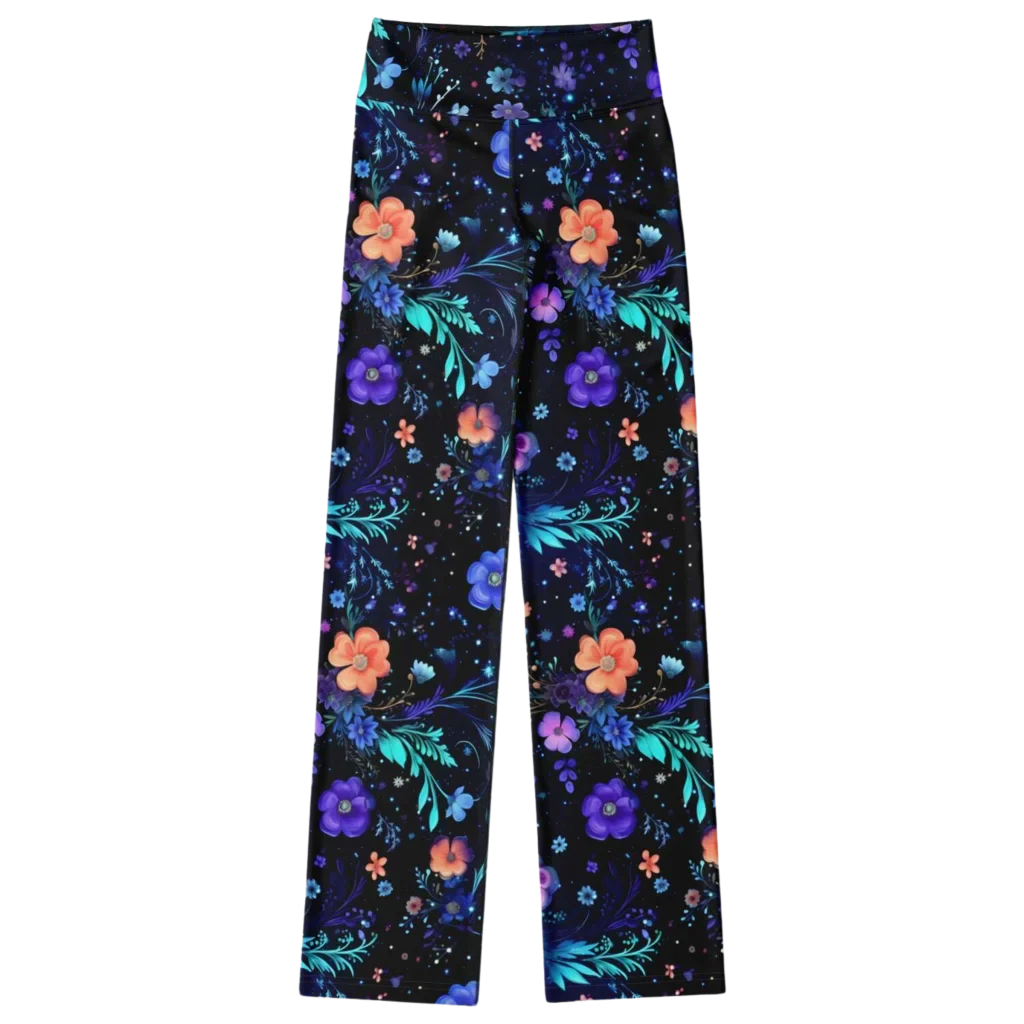 GALACTIC FLORAL YOGA FLARE LEGGINGS - COSMIC SPIRIT - Flare