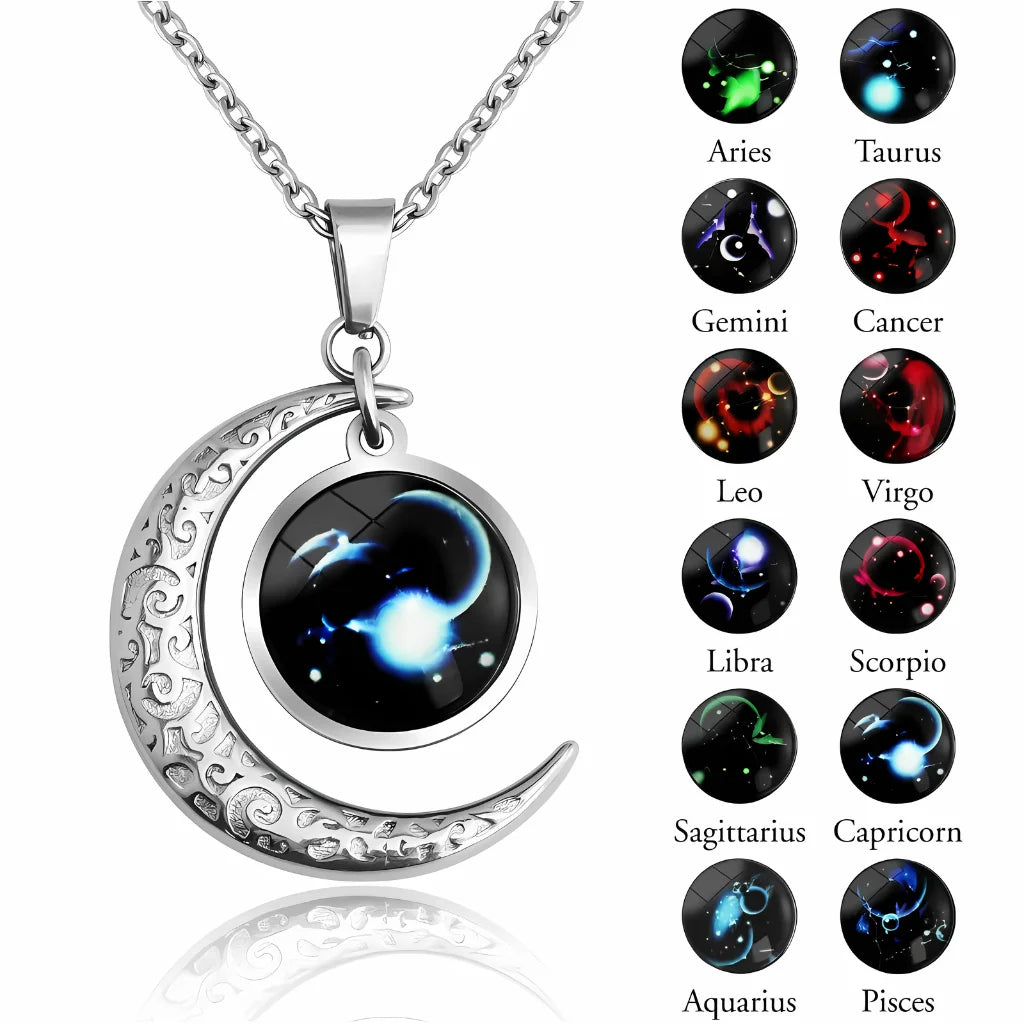 GLOWING ZODIAC NECKLACE WITH PENDANT FOR MEN & WOMEN - Necklace