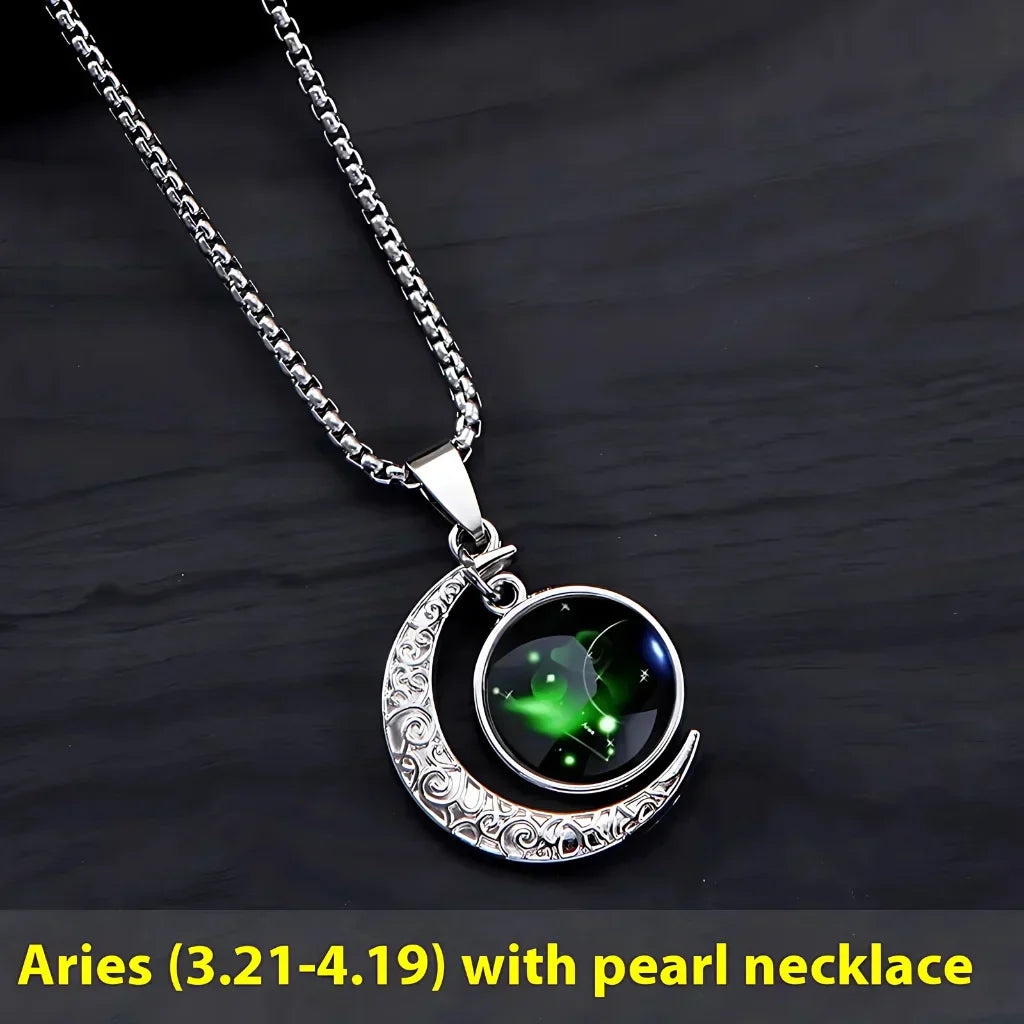 GLOWING ZODIAC NECKLACE WITH PENDANT FOR MEN & WOMEN - Aries - Necklace