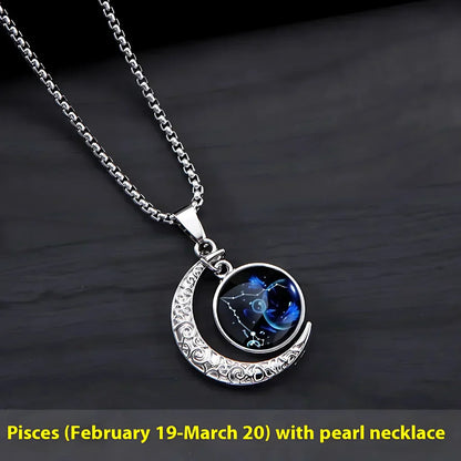 GLOWING ZODIAC NECKLACE WITH PENDANT FOR MEN & WOMEN - Pisces - Necklace