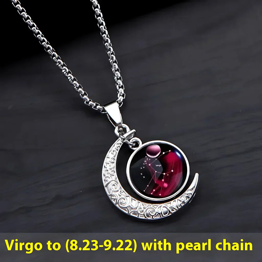 GLOWING ZODIAC NECKLACE WITH PENDANT FOR MEN & WOMEN - Virgo - Necklace