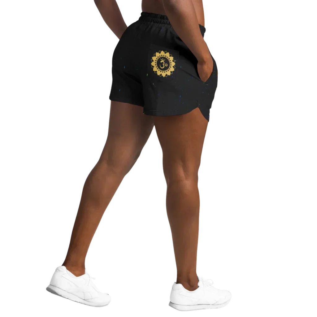 GOLDEN MOTH SACRED GEOMETRY LOOSE YOGA SHORTS FOR WOMEN