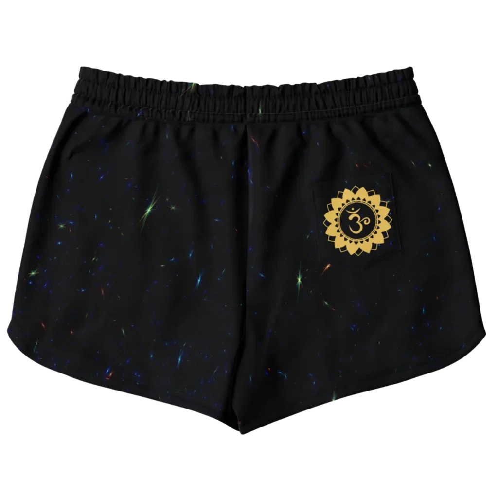 GOLDEN MOTH SACRED GEOMETRY LOOSE YOGA SHORTS FOR WOMEN