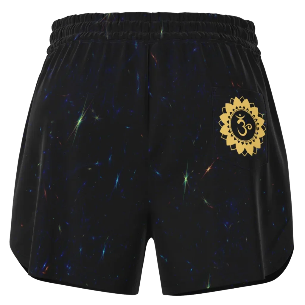 GOLDEN MOTH SACRED GEOMETRY LOOSE YOGA SHORTS FOR WOMEN