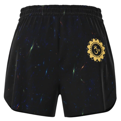 GOLDEN MOTH SACRED GEOMETRY LOOSE YOGA SHORTS FOR WOMEN