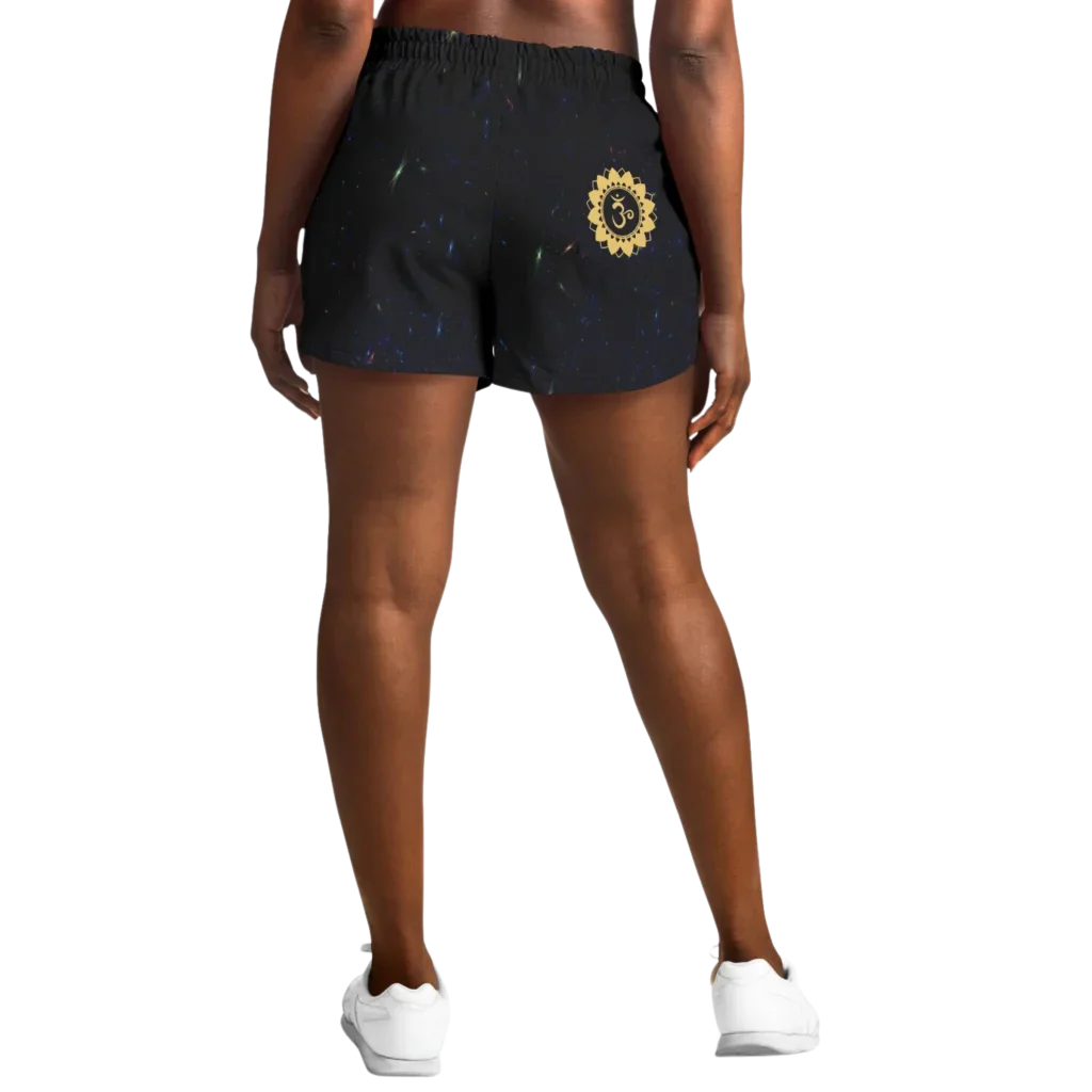 GOLDEN MOTH SACRED GEOMETRY LOOSE YOGA SHORTS FOR WOMEN