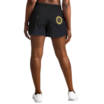 GOLDEN MOTH SACRED GEOMETRY LOOSE YOGA SHORTS FOR WOMEN