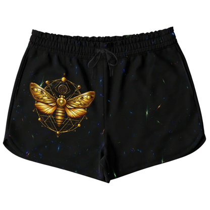 GOLDEN MOTH SACRED GEOMETRY LOOSE YOGA SHORTS FOR WOMEN