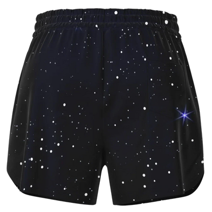 GOLDEN STAR OF DAVID MYSTICAL LOOSE YOGA SHORTS FOR WOMEN