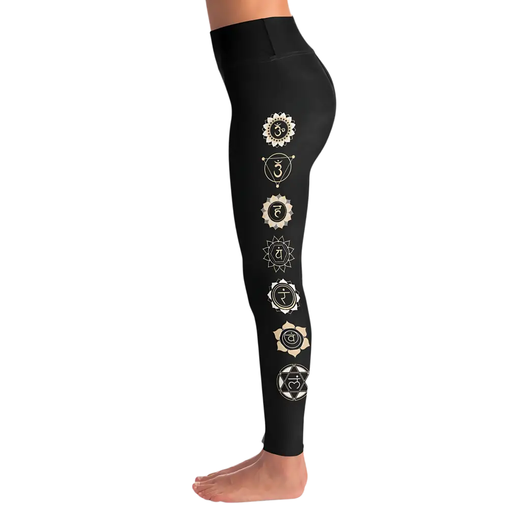 HAMSA HAND CHAKRA YOGA LEGGINGS WITH POCKET - Yoga Leggings