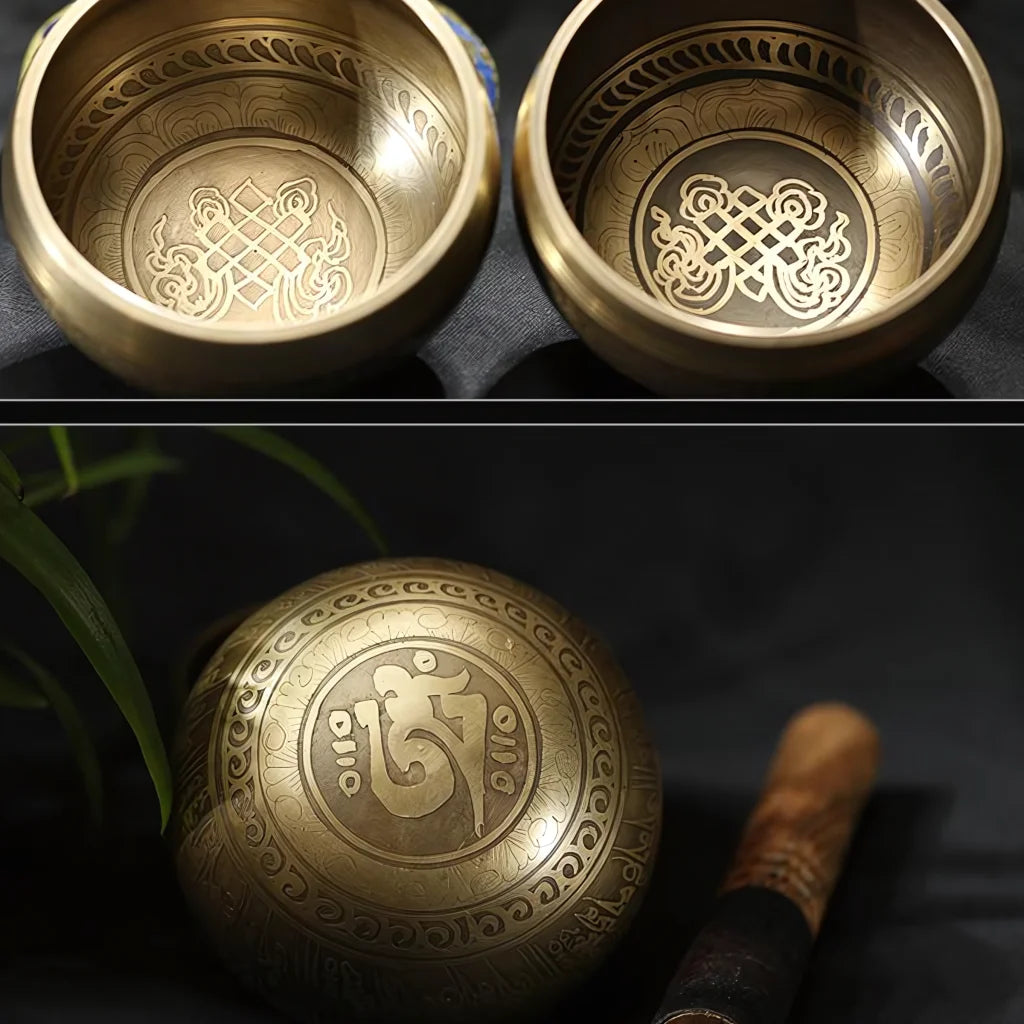 HANDMADE BUDDHA SOUND BOWL WITH SACRED KNOT SYMBOL - sound