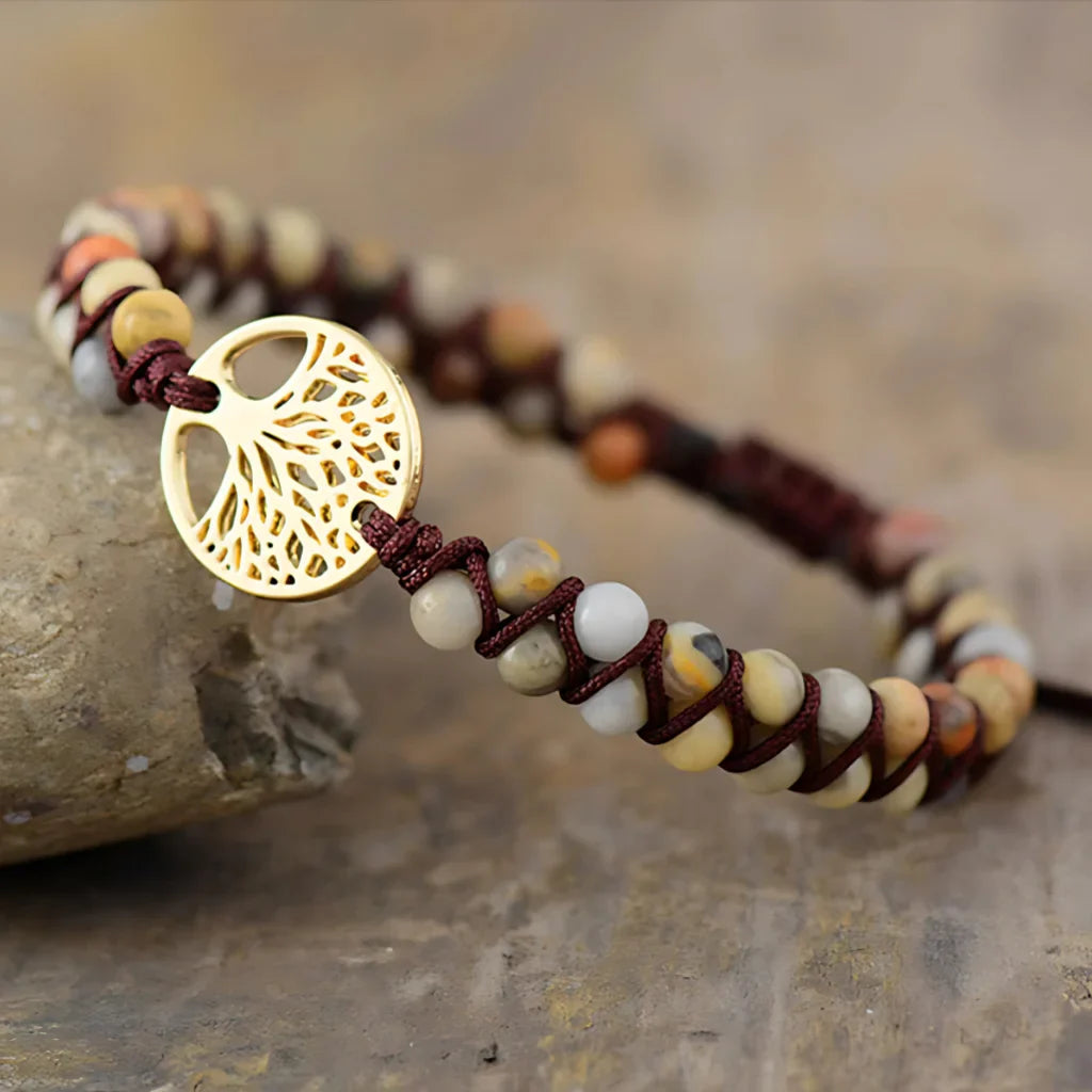 HANDWOVEN AGATE BEAD BRACELET FOR STRENGTH & BALANCE - C - Bracelet