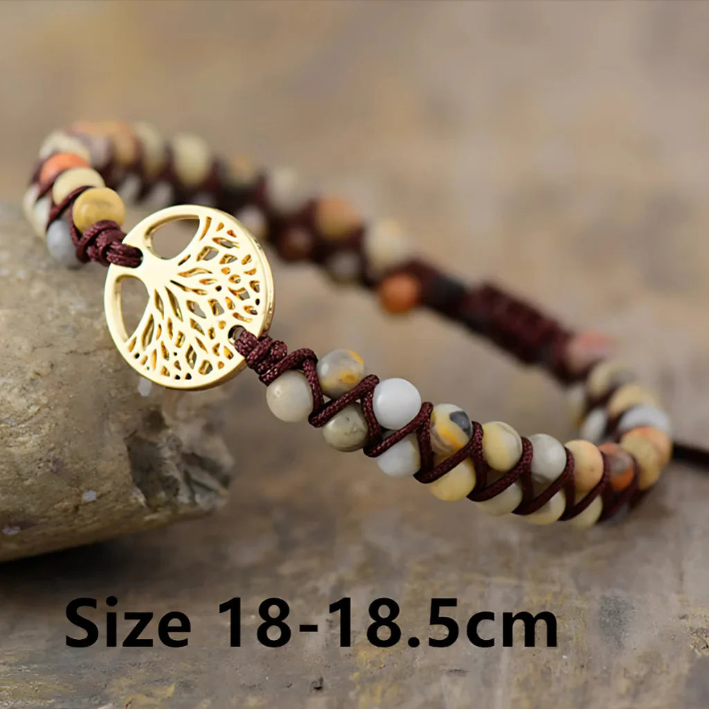 HANDWOVEN AGATE BEAD BRACELET FOR STRENGTH & BALANCE - C male - Bracelet