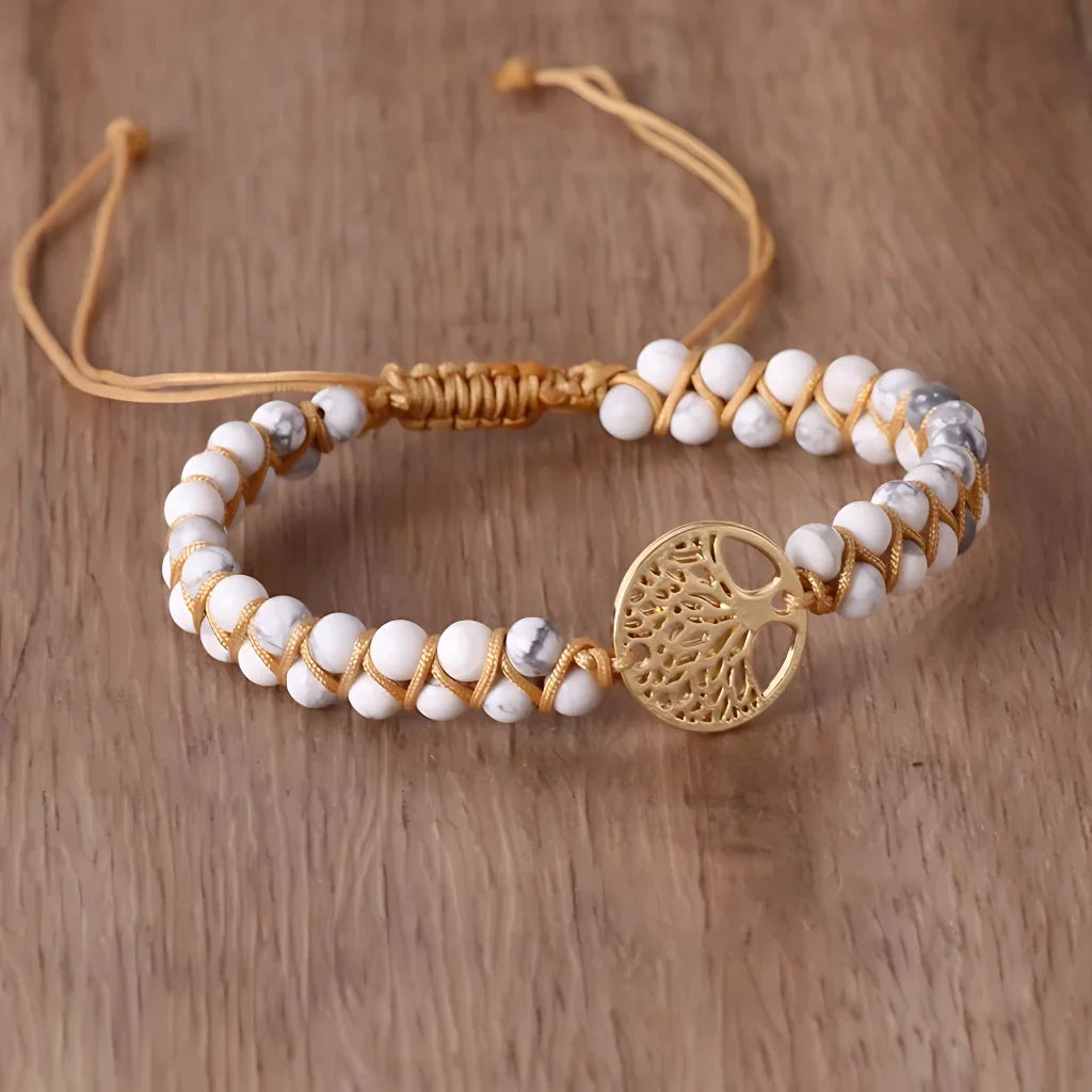 HANDWOVEN AGATE BEAD BRACELET FOR STRENGTH & BALANCE - H - Bracelet