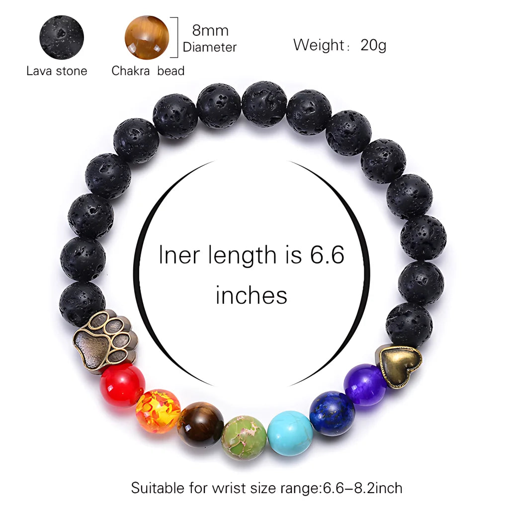 HEALING CHAKRA BRACELET WITH LAVA STONES AND GEMSTONES - Bracelet