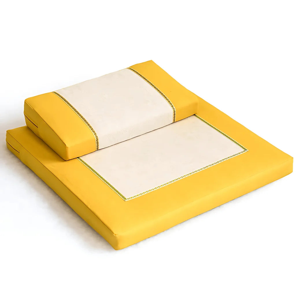 HIGH-ELASTIC ZEN MEDITATION SEAT WITH MEMORY FOAM COMFORT - Golden Yellow / 60X60CM High Coconut Shred - meditation seat