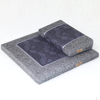 HIGH-ELASTIC ZEN MEDITATION SEAT WITH MEMORY FOAM COMFORT - Heather Gray / 60X60CM High Coconut Shred - meditation seat