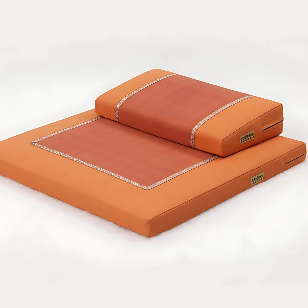 HIGH-ELASTIC ZEN MEDITATION SEAT WITH MEMORY FOAM COMFORT - Orange / 60X60CM High Coconut Shred - meditation seat