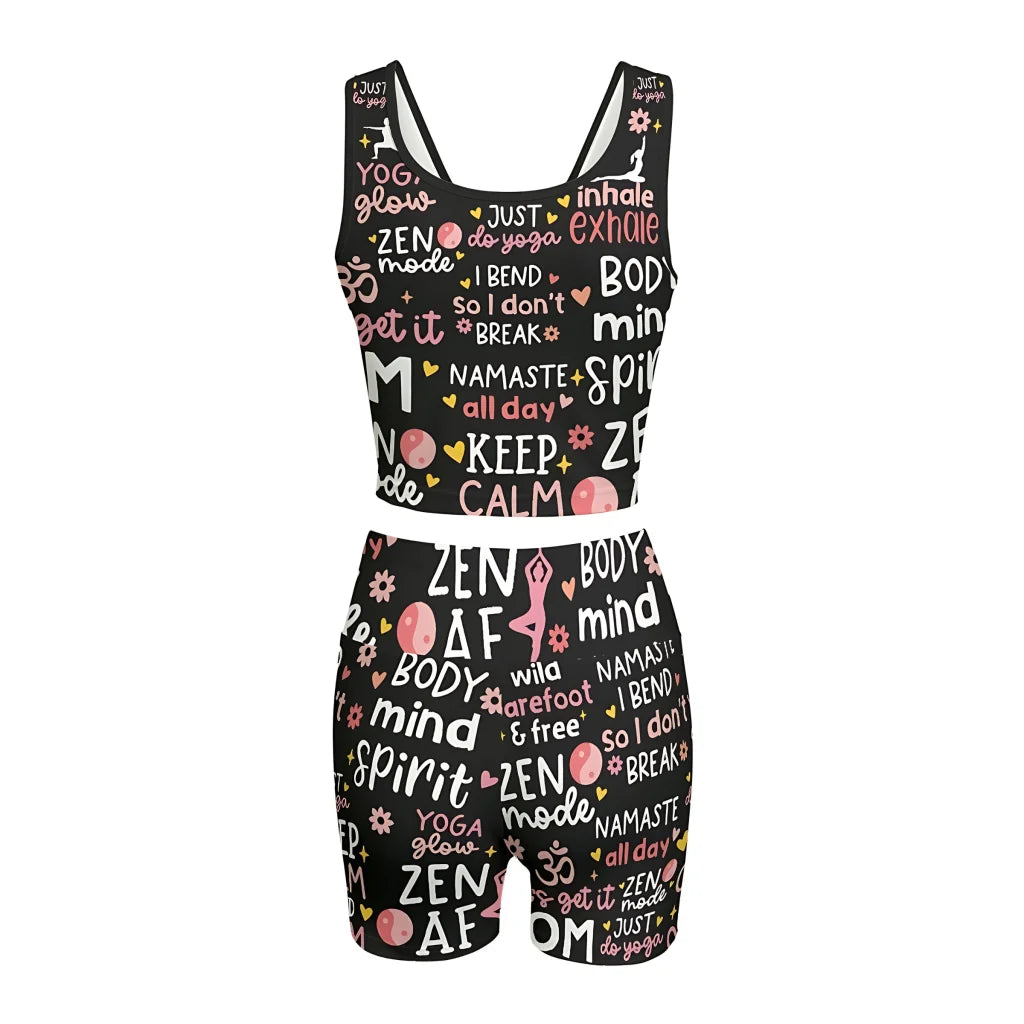 INSPIRATIONAL QUOTES MATCHING YOGA SET FOR WOMEN - yoga outfit set