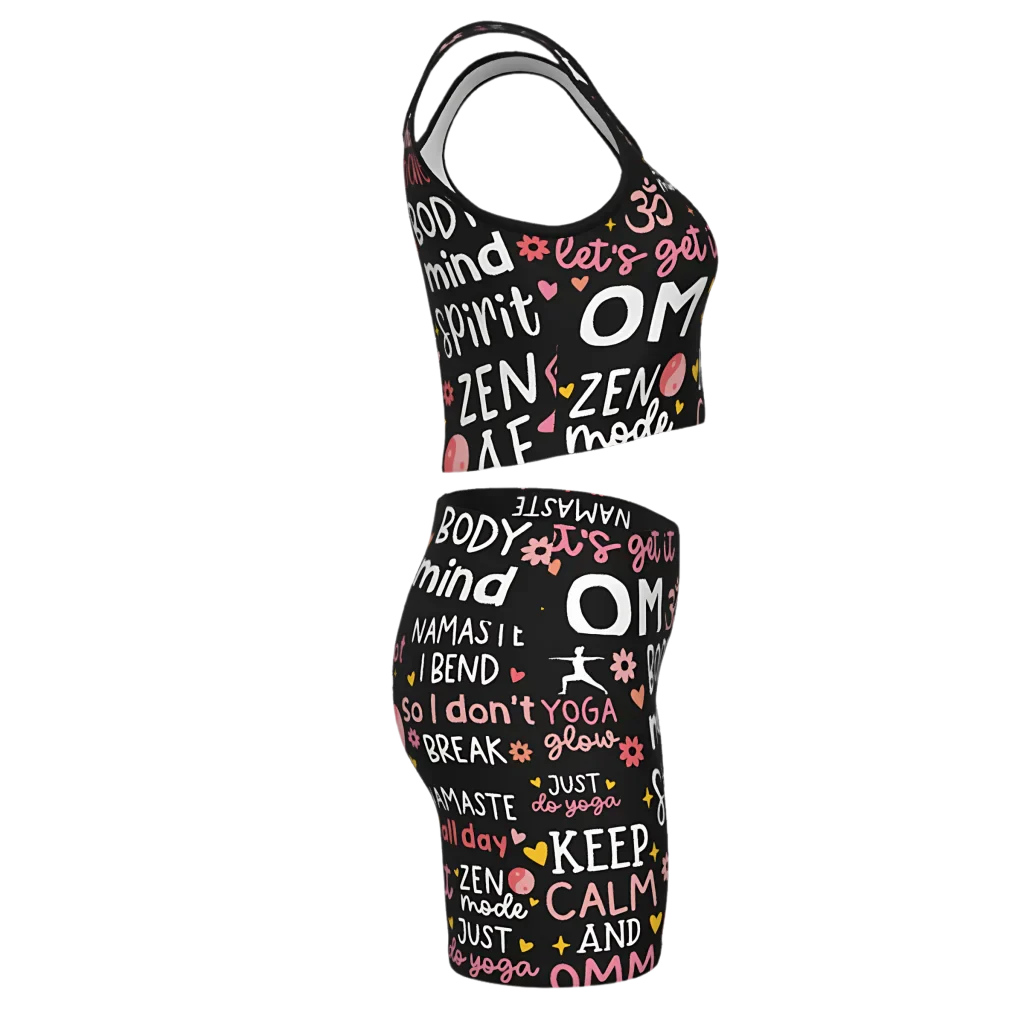 INSPIRATIONAL QUOTES MATCHING YOGA SET FOR WOMEN - yoga outfit set