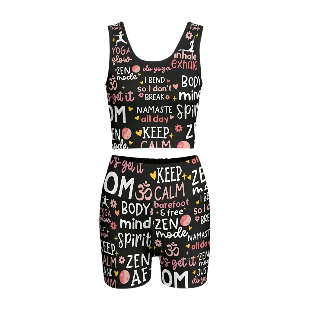 INSPIRATIONAL QUOTES MATCHING YOGA SET FOR WOMEN - S - yoga outfit set