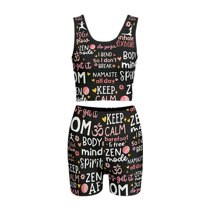 INSPIRATIONAL QUOTES MATCHING YOGA SET FOR WOMEN - S - yoga outfit set