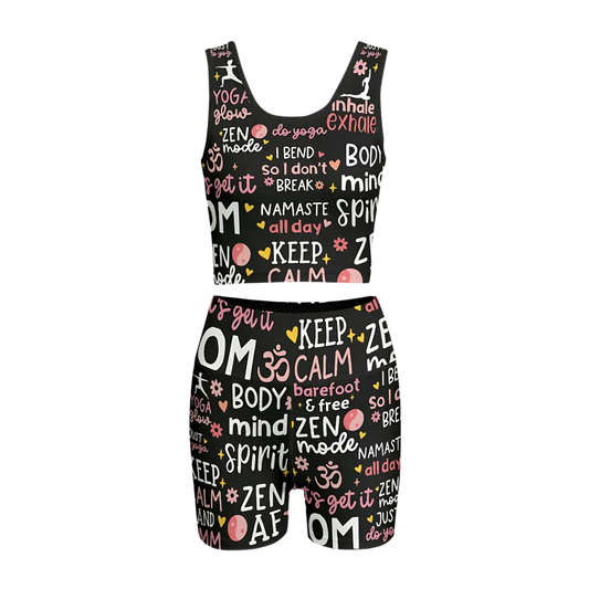 INSPIRATIONAL QUOTES MATCHING YOGA SET FOR WOMEN - S - yoga outfit set