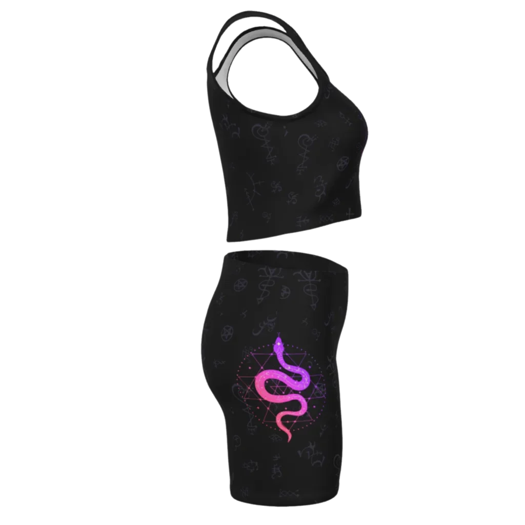 INTRICATE METATRON’S CUBE MATCHING YOGA SET FOR WOMEN - yoga outfit set