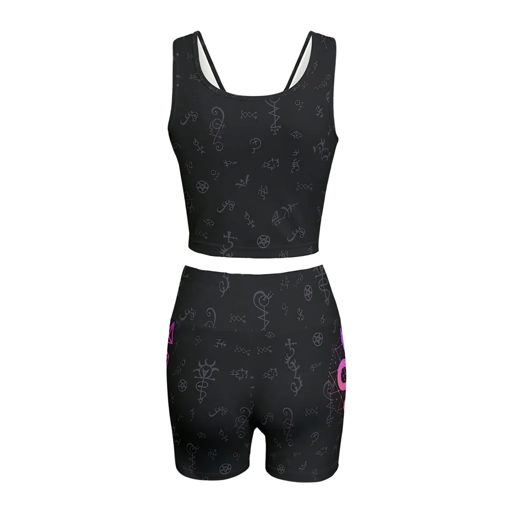 INTRICATE METATRON’S CUBE YOGA OUTFIT SET - yoga outfit set