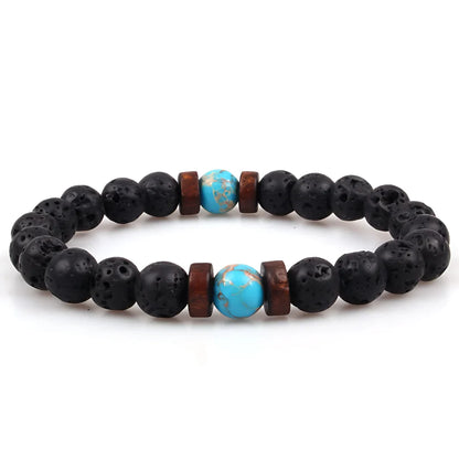 LAVA STONE YOGA BEAD BRACELET FOR GROUNDING ENERGY - I - Bracelet