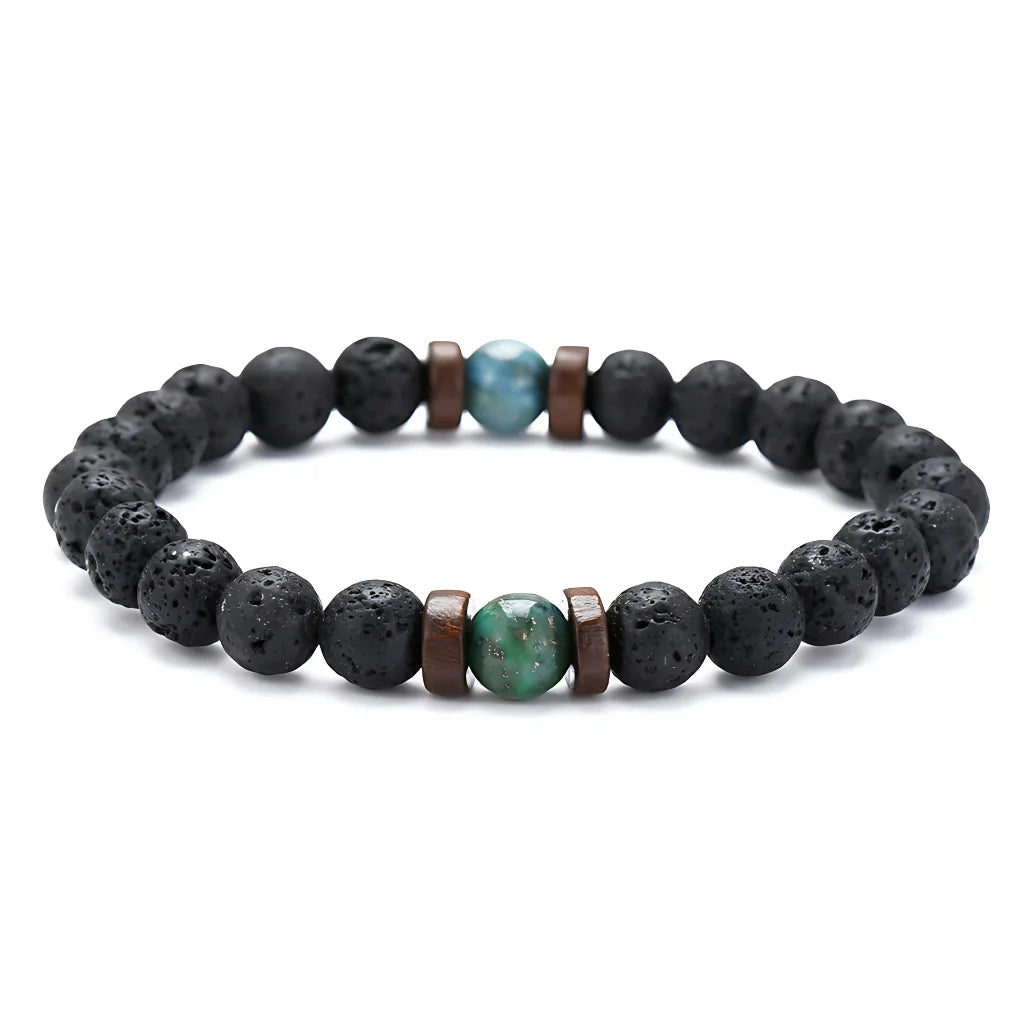 LAVA STONE YOGA BEAD BRACELET FOR GROUNDING ENERGY - D - Bracelet