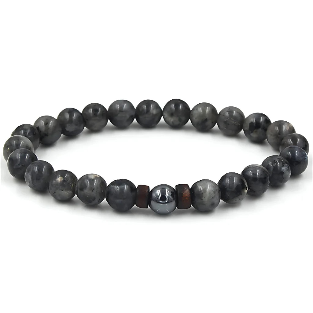 LAVA STONE YOGA BEAD BRACELET FOR GROUNDING ENERGY - E - Bracelet