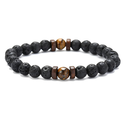 LAVA STONE YOGA BEAD BRACELET FOR GROUNDING ENERGY - G - Bracelet