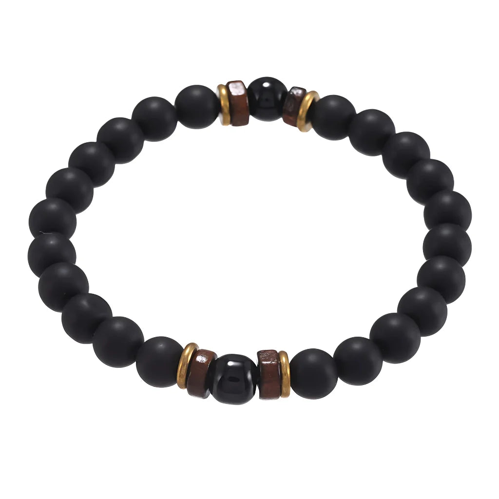 LAVA STONE YOGA BEAD BRACELET FOR GROUNDING ENERGY - H - Bracelet