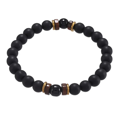 LAVA STONE YOGA BEAD BRACELET FOR GROUNDING ENERGY - H - Bracelet