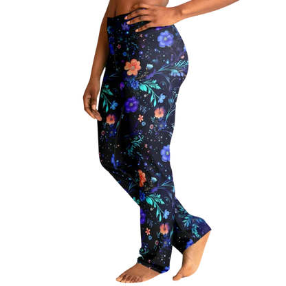 Legging Flare With Galactic Floral Celestial Print