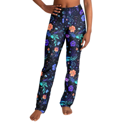 Legging Flare With Galactic Floral Celestial Print