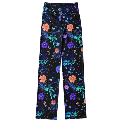 Legging Flare With Galactic Floral Celestial Print