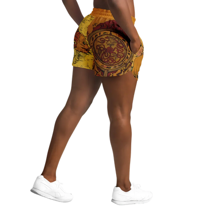Loose Fitting Shorts Women Buddha Sakura Print