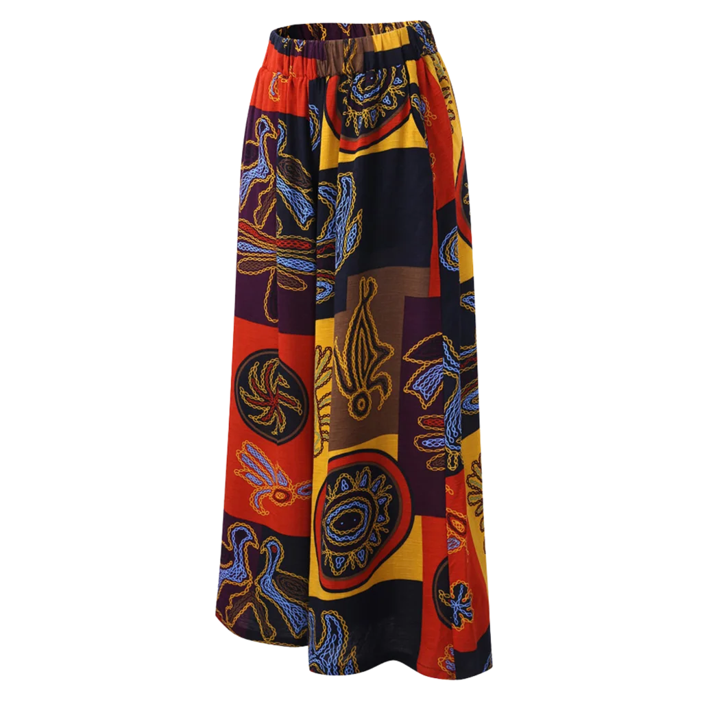 LOOSE PRINTED BUDDHA YOGA TROUSERS - Orange / 4XL - Women