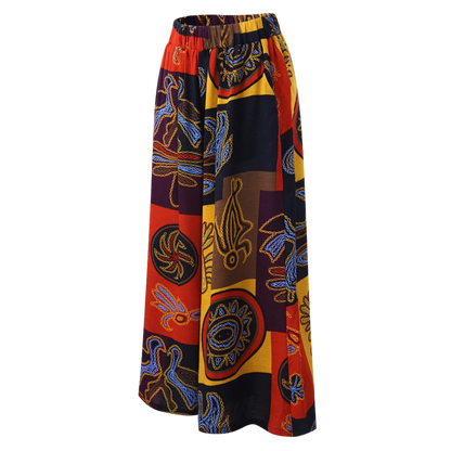 LOOSE PRINTED BUDDHA YOGA TROUSERS - Orange / 4XL - Women