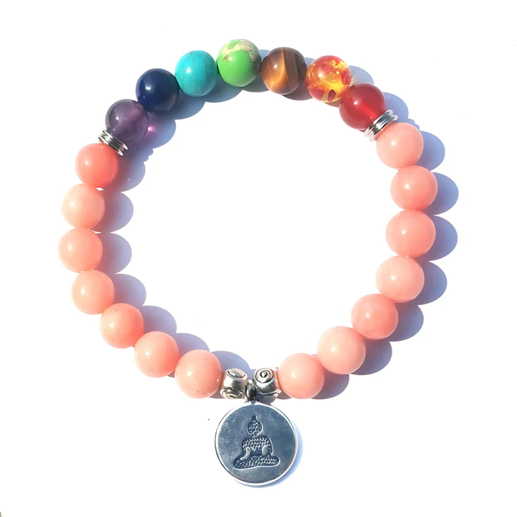 LOTUS AGATE BEAD BRACELET FOR SPIRITUAL BALANCE - B - Bracelet