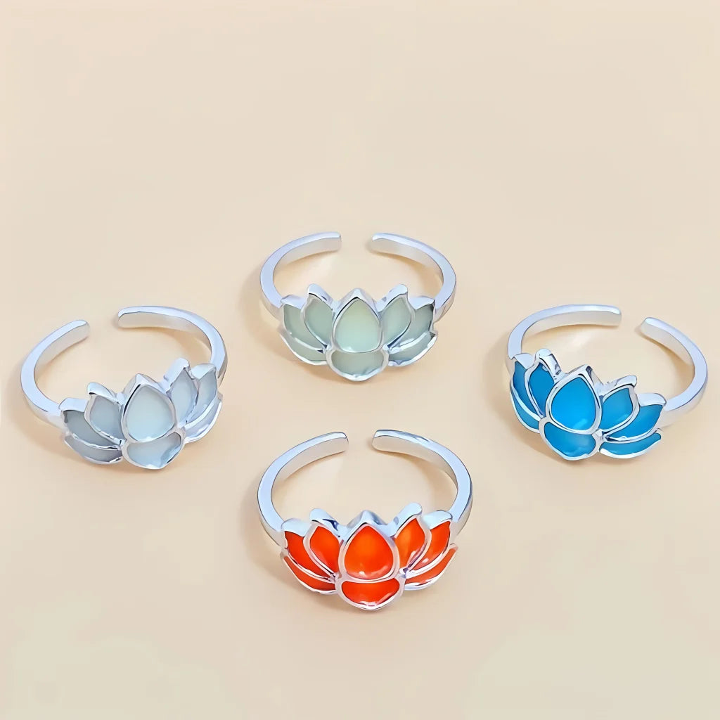 LUMINOUS LOTUS BOHEMIAN JEWELRY RINGS IN ADJUSTABLE DESIGN - Boho ring