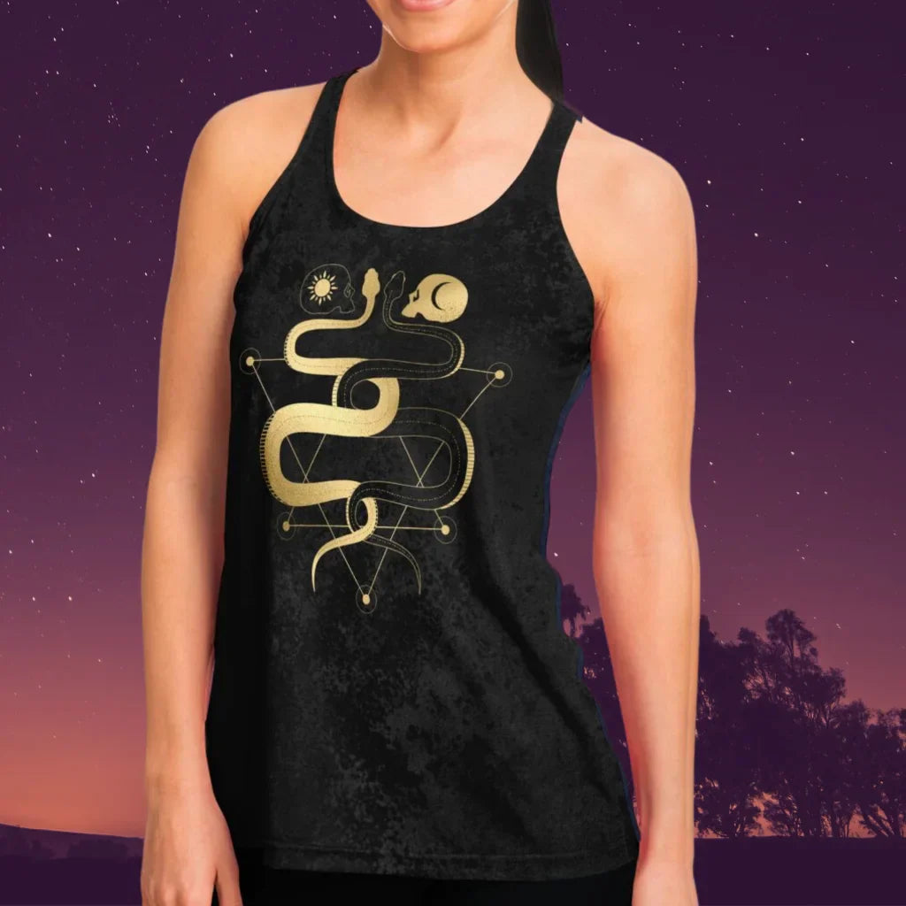 LUNAR TAROT RACERBACK YOGA TANK TOP FOR WOMEN - Flowy